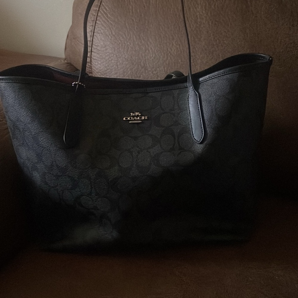 Coach Black Large City Tote Bag
